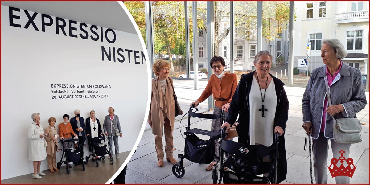 Bewohnerinnen aus der Kaiser-Otto-Residenz besuchen die Ausstellung Expressionisten im Folkwang Museum Essen.
